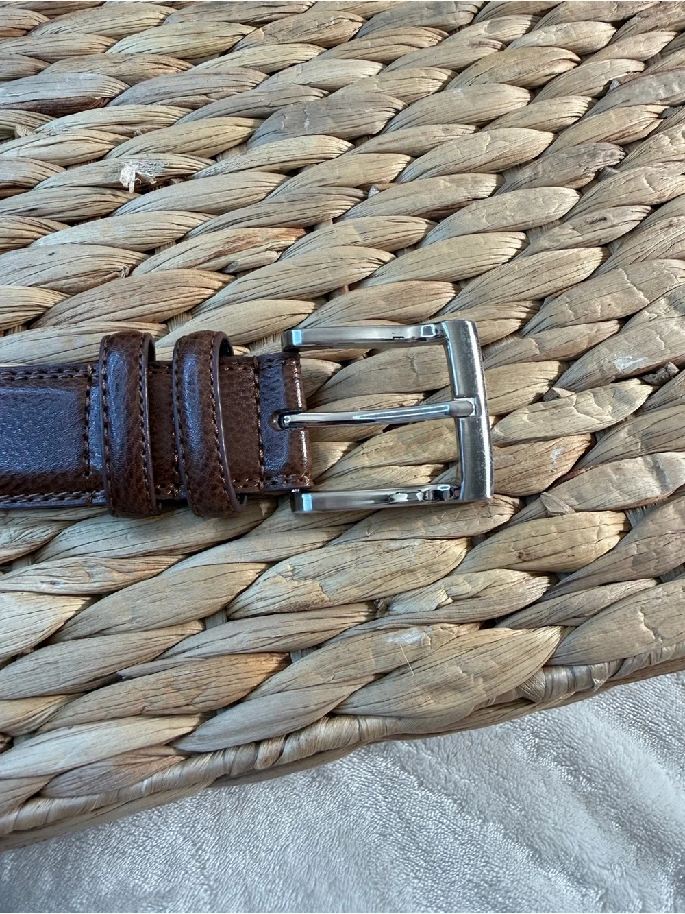Florsheim Men's Brown Pebbled Genuine Leather Dress Belt Size 40 Style 5-1136